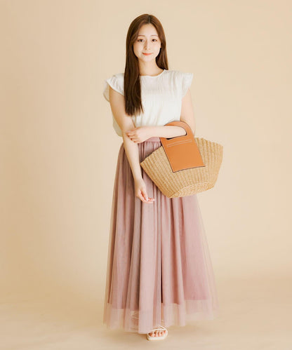 柔軟網紗休閒裙