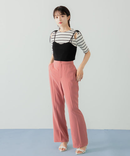 高腰微喇叭褲