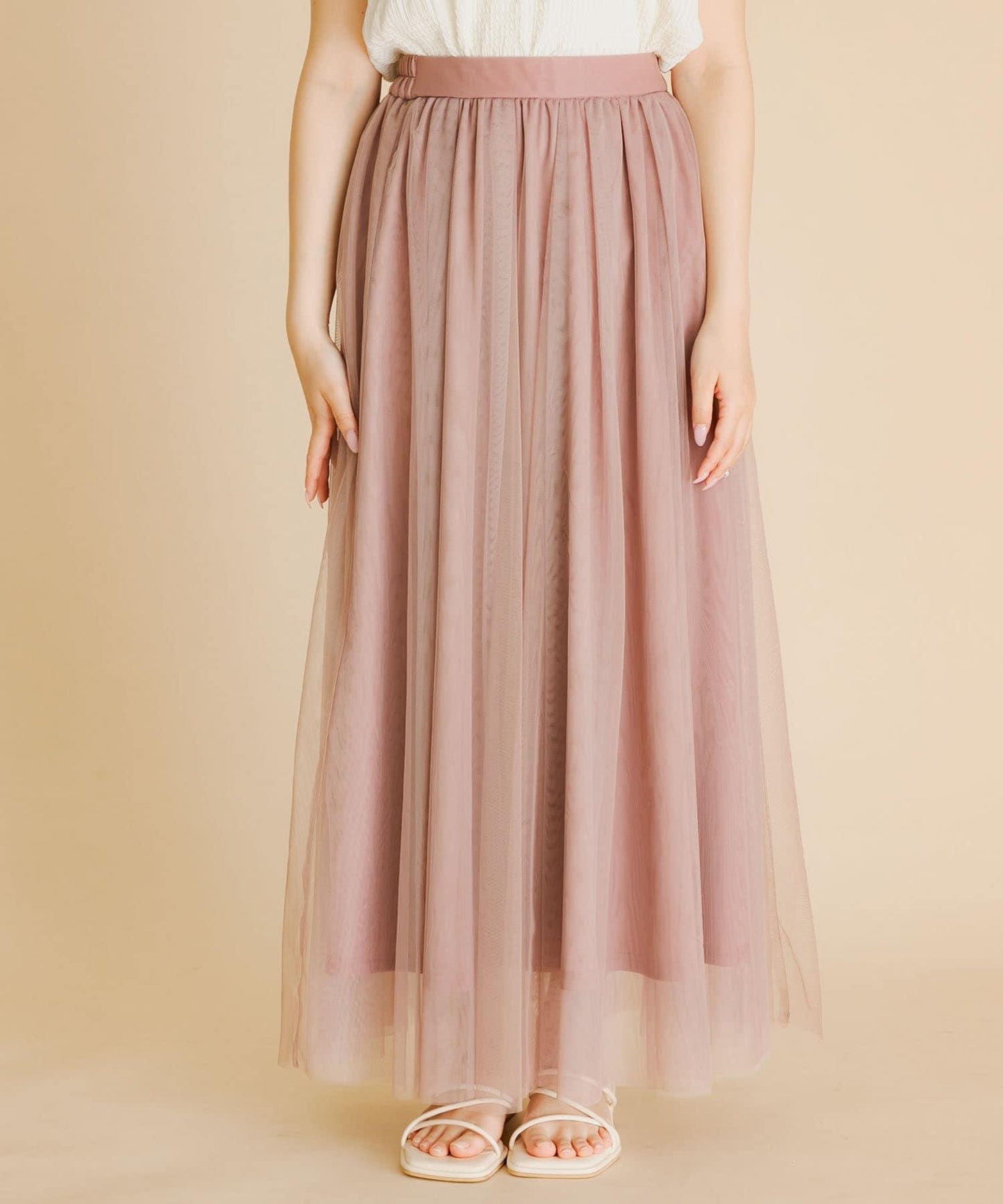 柔軟網紗休閒裙