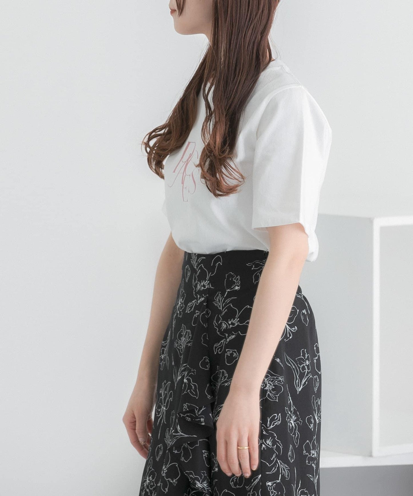 圖案五分袖緊身T恤