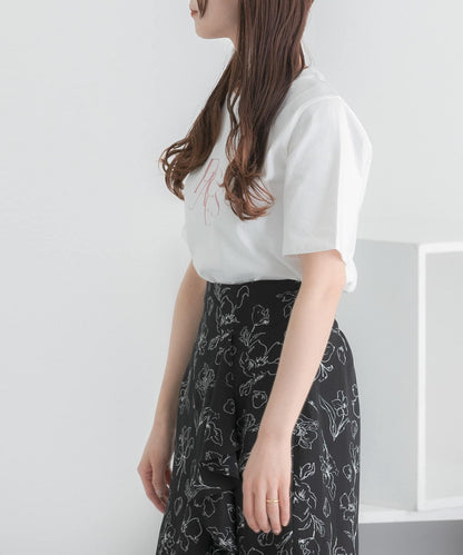 圖案五分袖緊身T恤