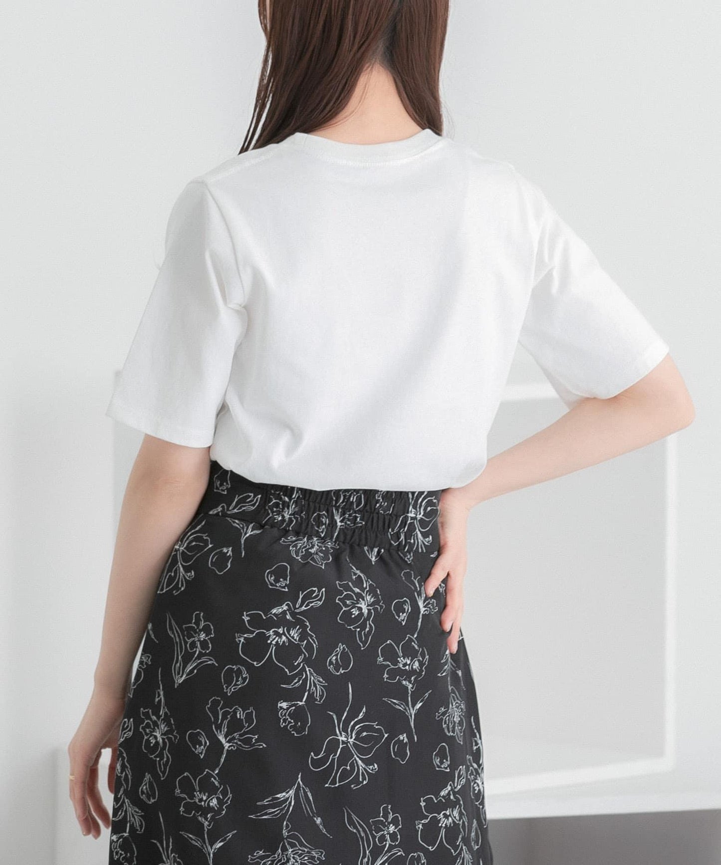 圖案五分袖緊身T恤