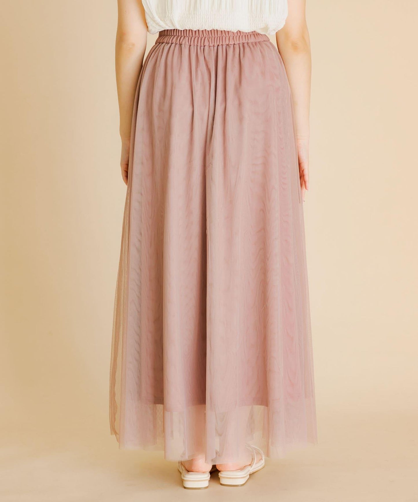 柔軟網紗休閒裙