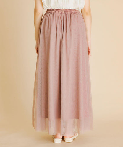 柔軟網紗休閒裙