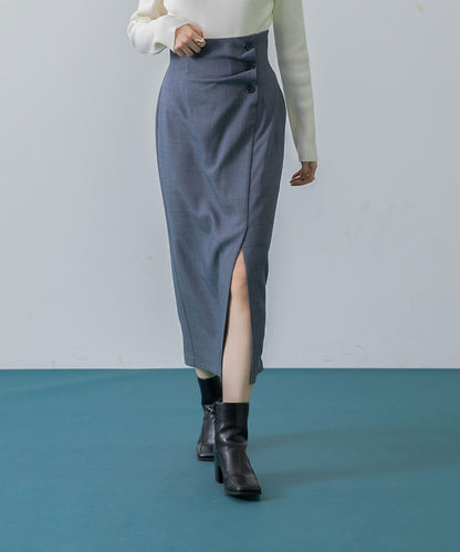 紐扣裝飾半身裙