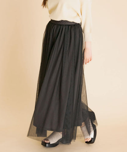 柔軟網紗休閒裙