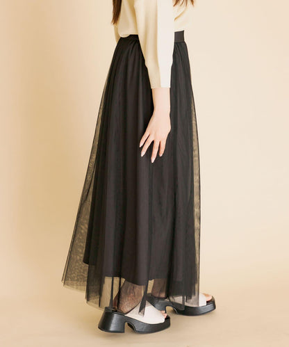 柔軟網紗休閒裙