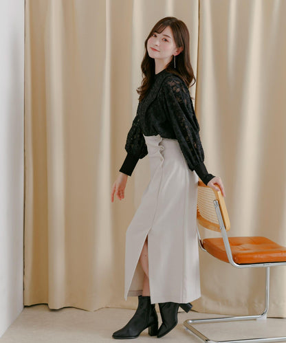 紐扣裝飾半身裙