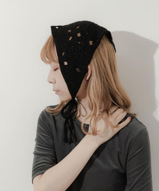 鉤編頭巾
