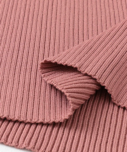 荷葉邊領口五分袖針織衫