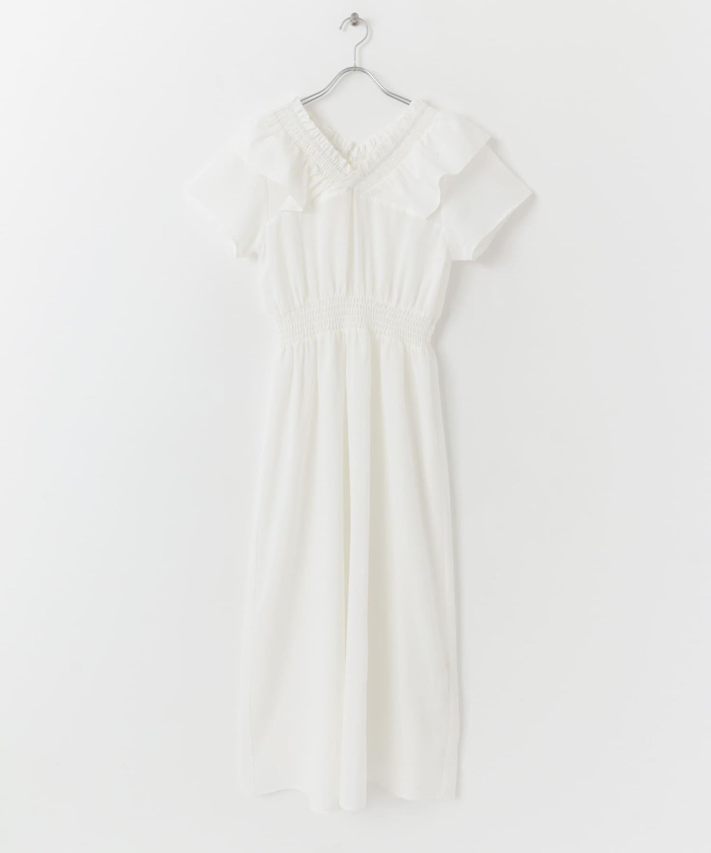 2WAY抽褶荷葉邊連衣裙