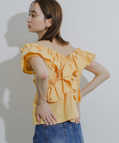 2WAY荷葉邊無袖襯衫