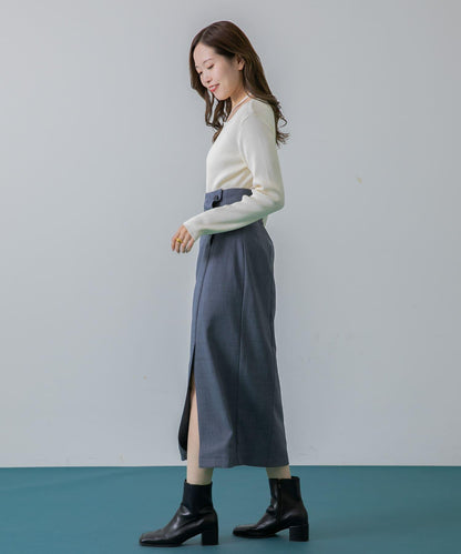 紐扣裝飾半身裙