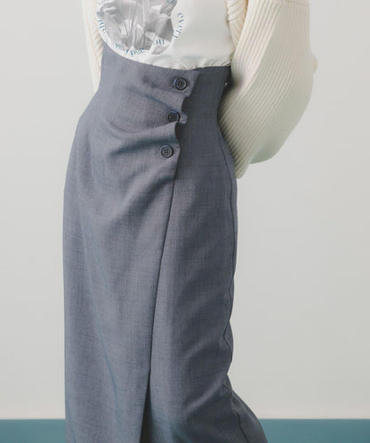 紐扣裝飾半身裙