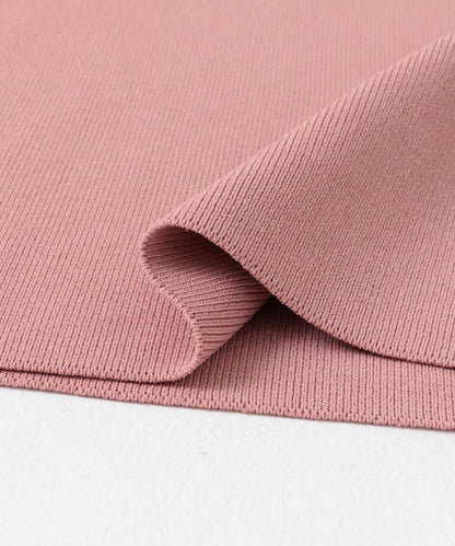 透視感蓬鬆袖針織衫（五分袖）