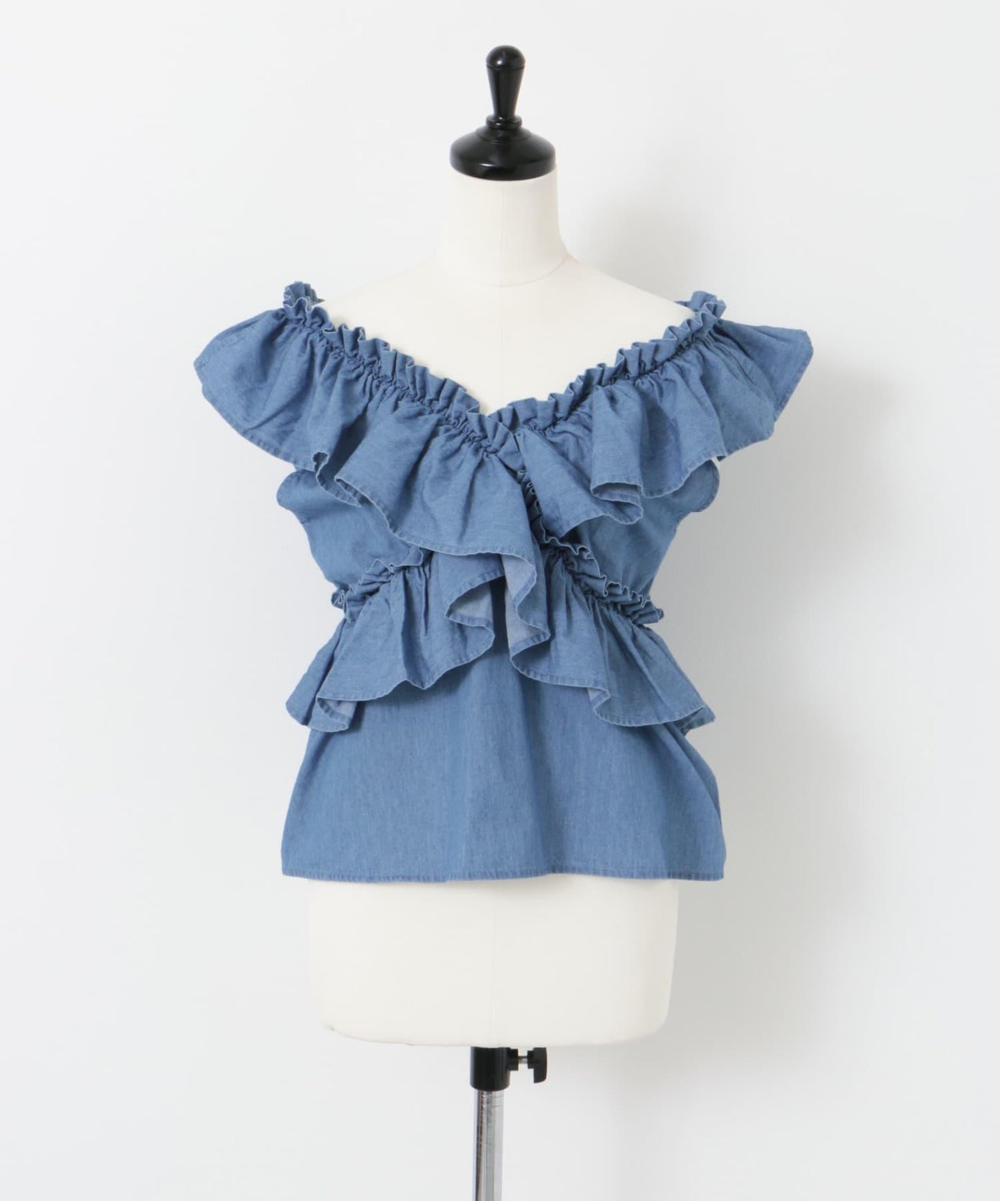 2WAY荷葉邊無袖襯衫