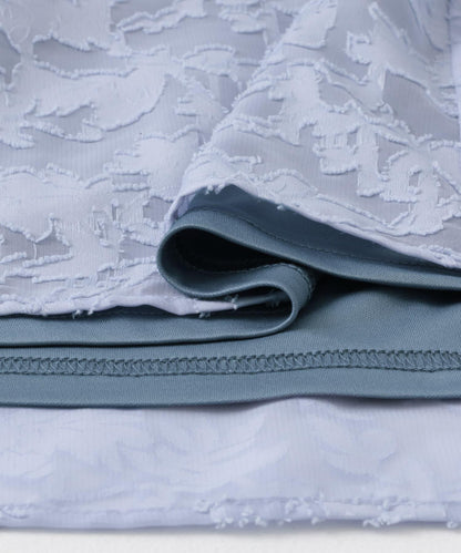 收腰褶皺無袖連衣裙