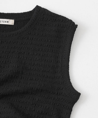 側邊開衩提花連衣裙