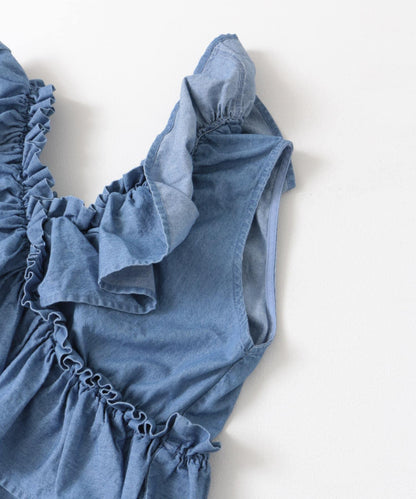 2WAY荷葉邊無袖襯衫