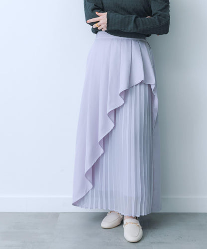 透視褶皺層疊半身裙