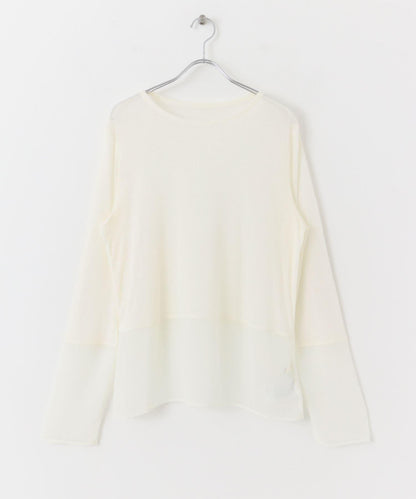 拼接透視長袖上衣