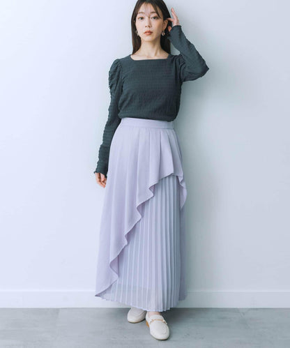 透視褶皺層疊半身裙