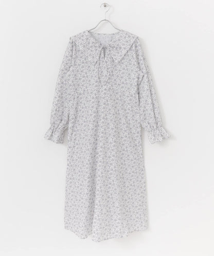 花卉圖案水手領長款連衣裙