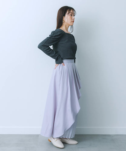 透視褶皺層疊半身裙