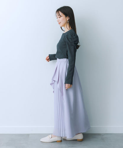 透視褶皺層疊半身裙