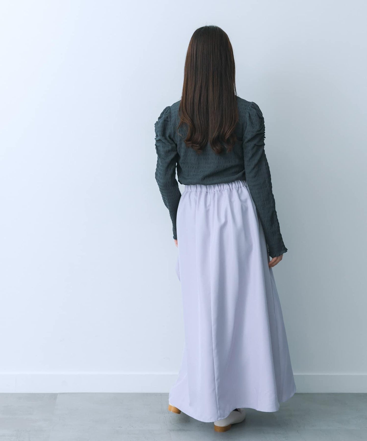 透視褶皺層疊半身裙