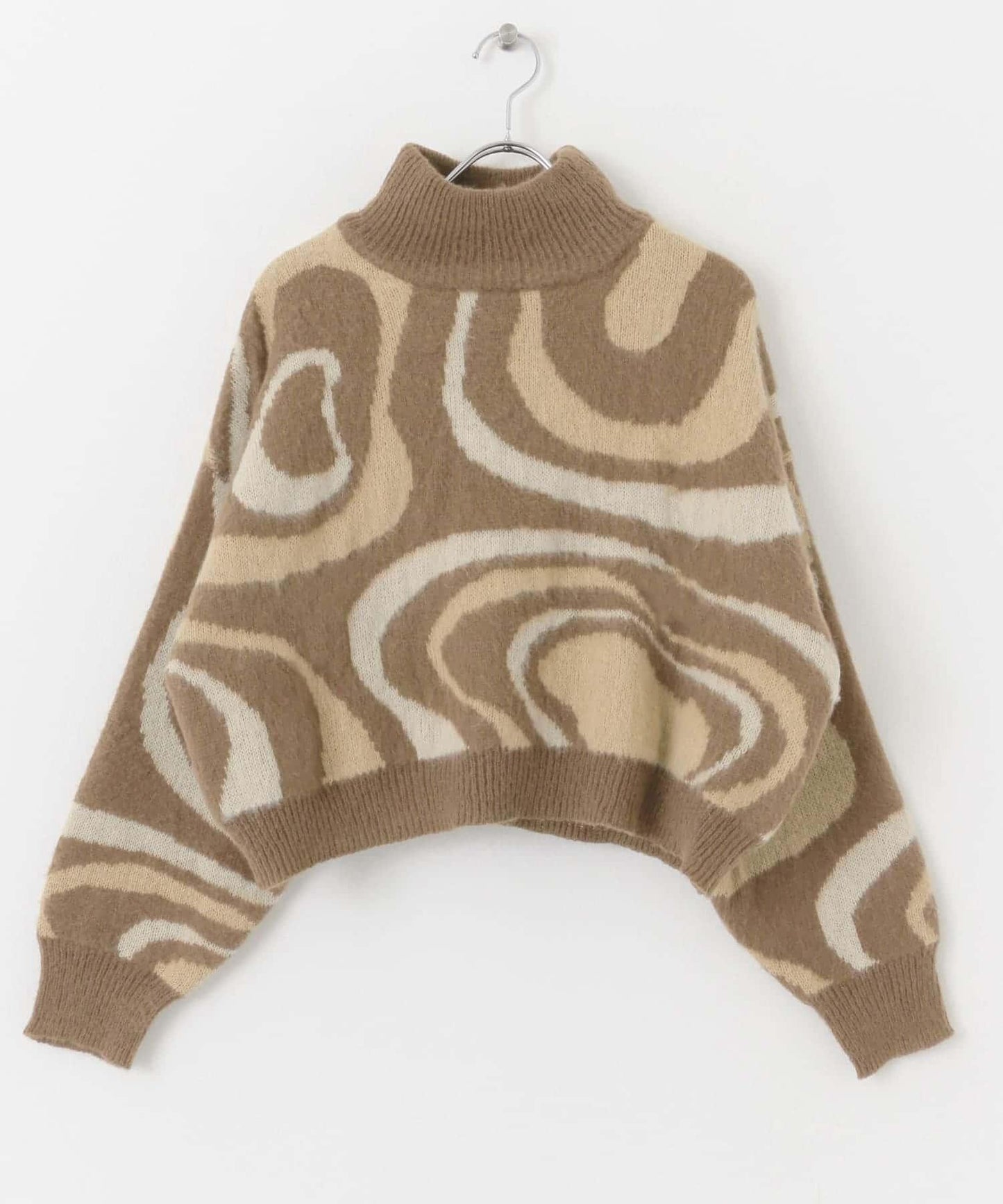 大理石紋提花高領針織衫