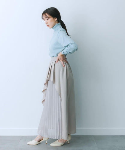 透視褶皺層疊半身裙