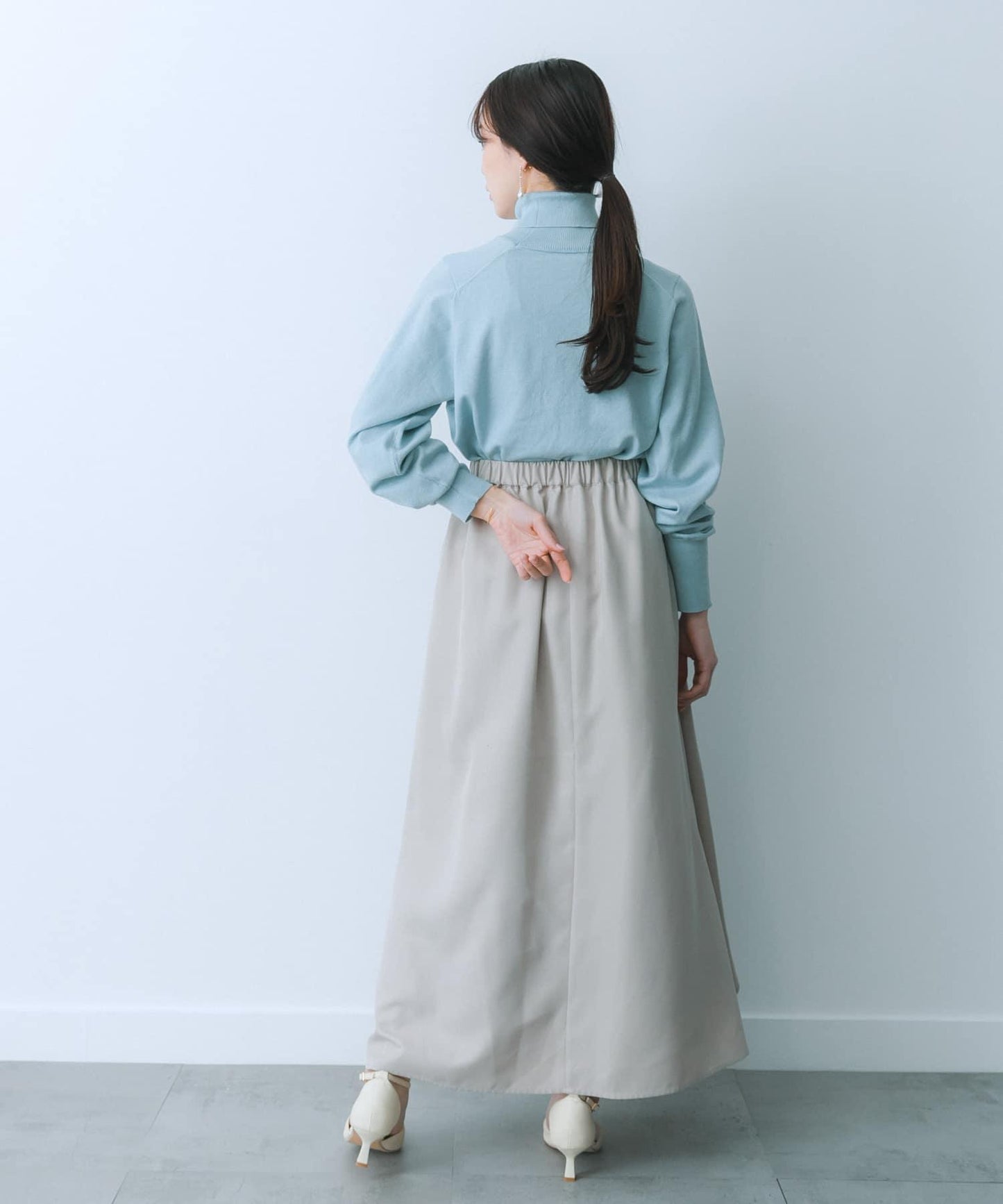 透視褶皺層疊半身裙