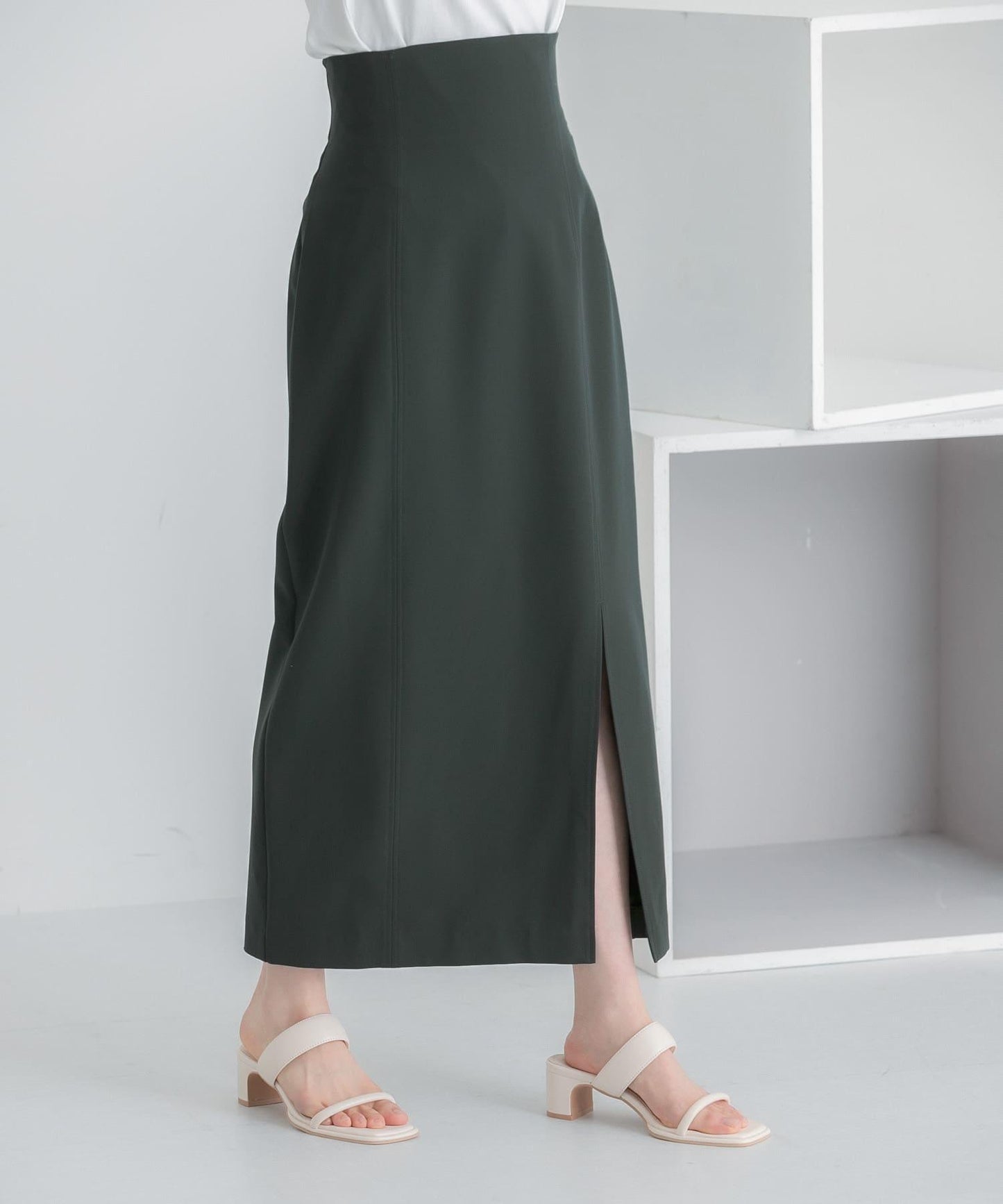 彈力開叉半身裙