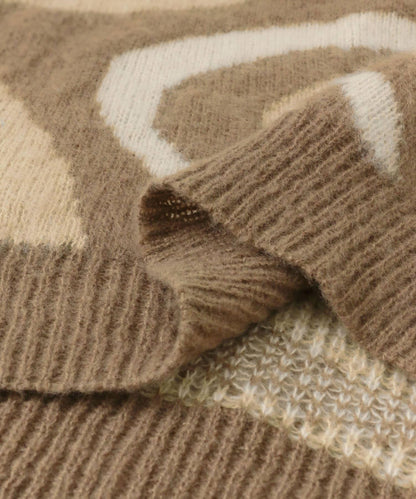 大理石紋提花高領針織衫