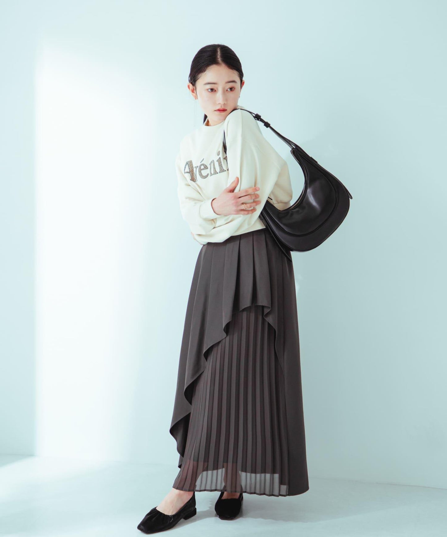 透視褶皺層疊半身裙