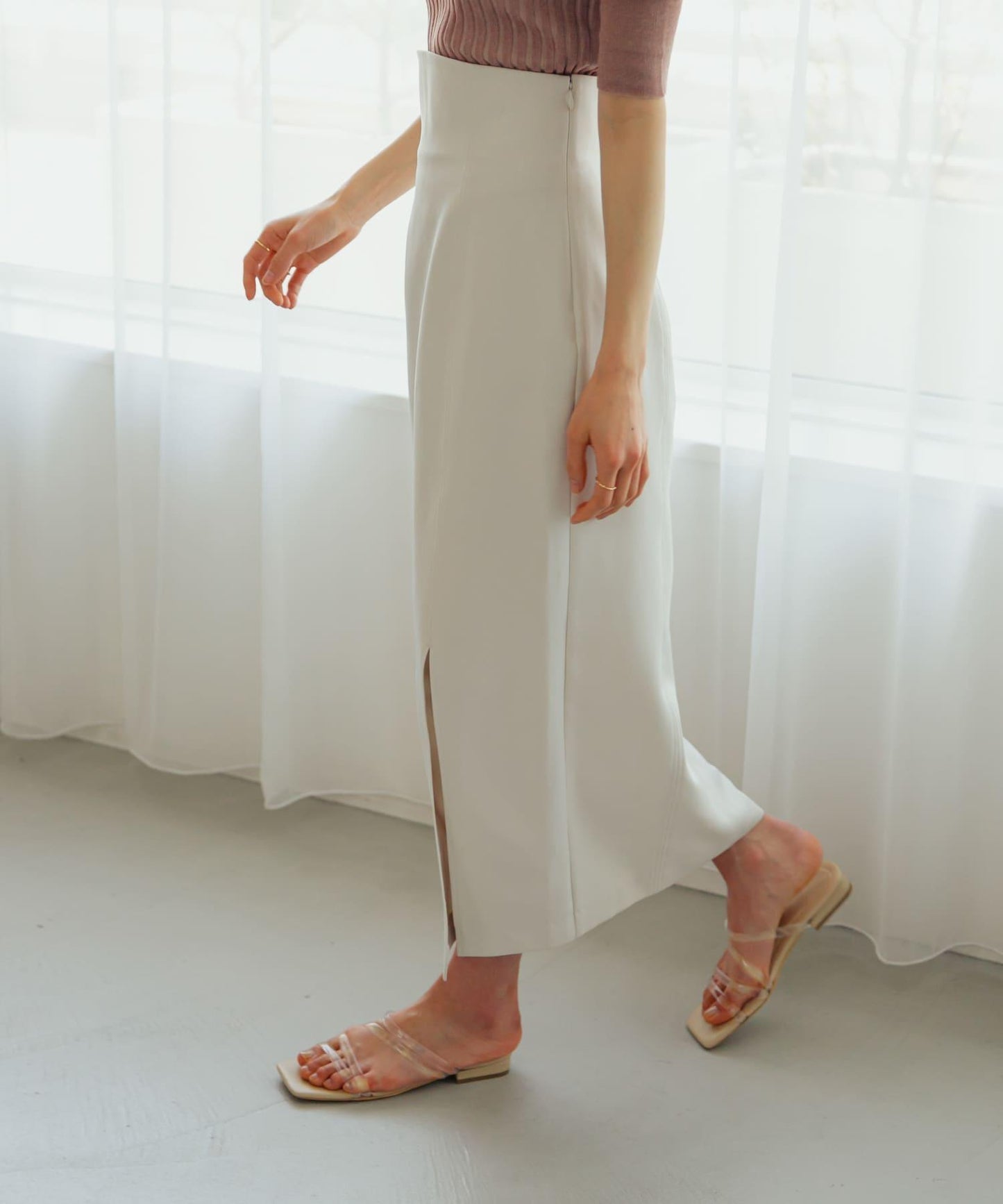 彈力開叉半身裙