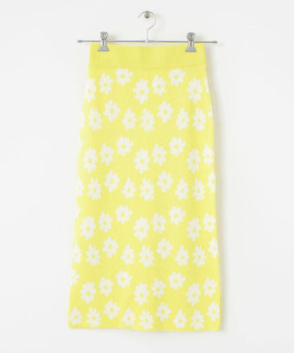 花卉圖案針織修身裙