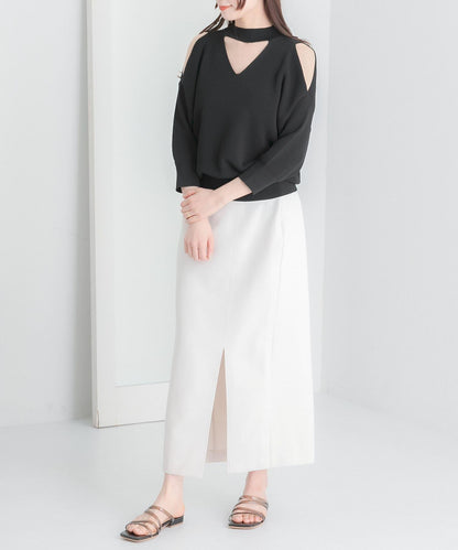 彈力開叉半身裙