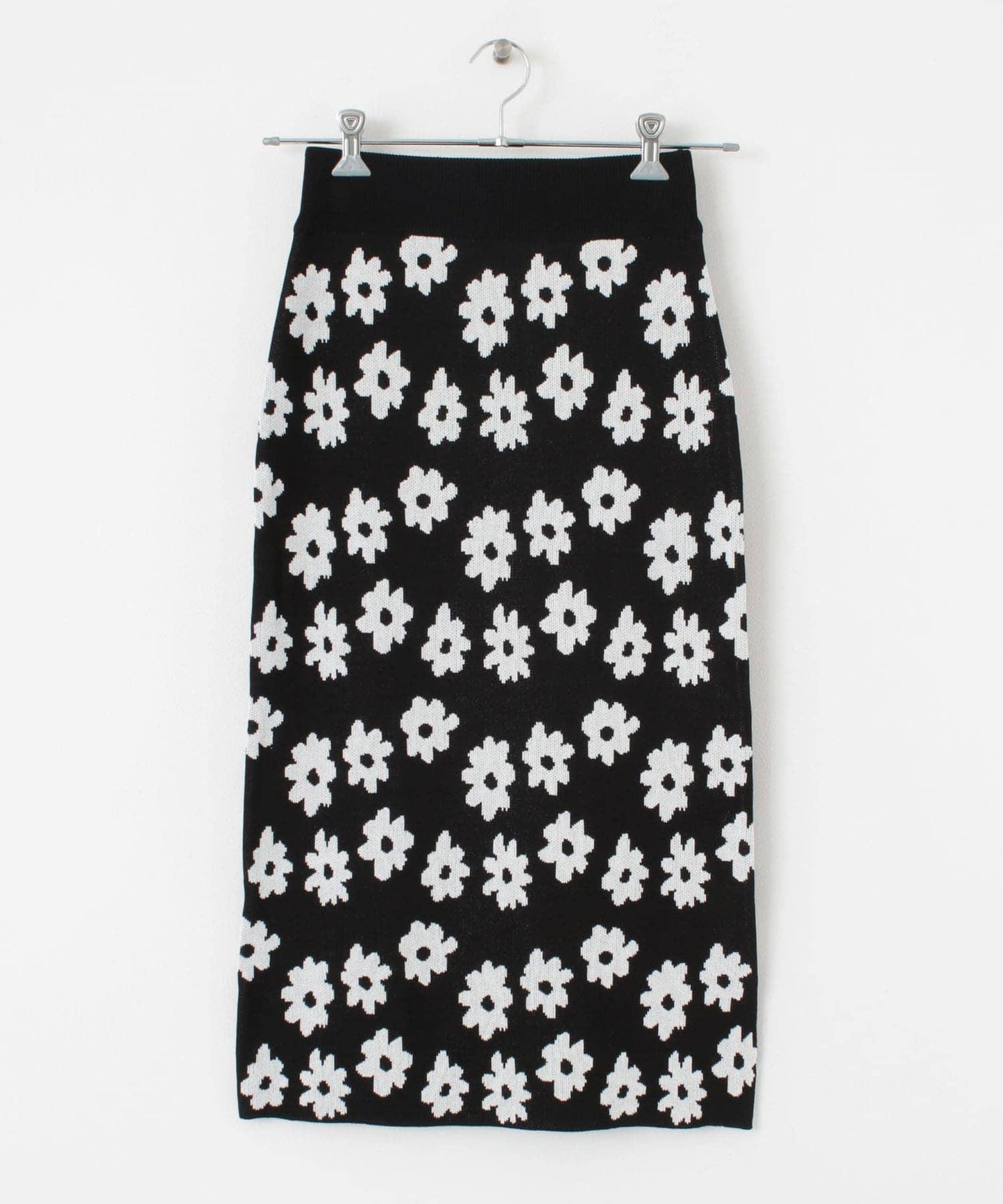 花卉圖案針織修身裙