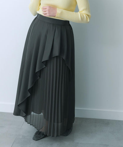 透視褶皺層疊半身裙