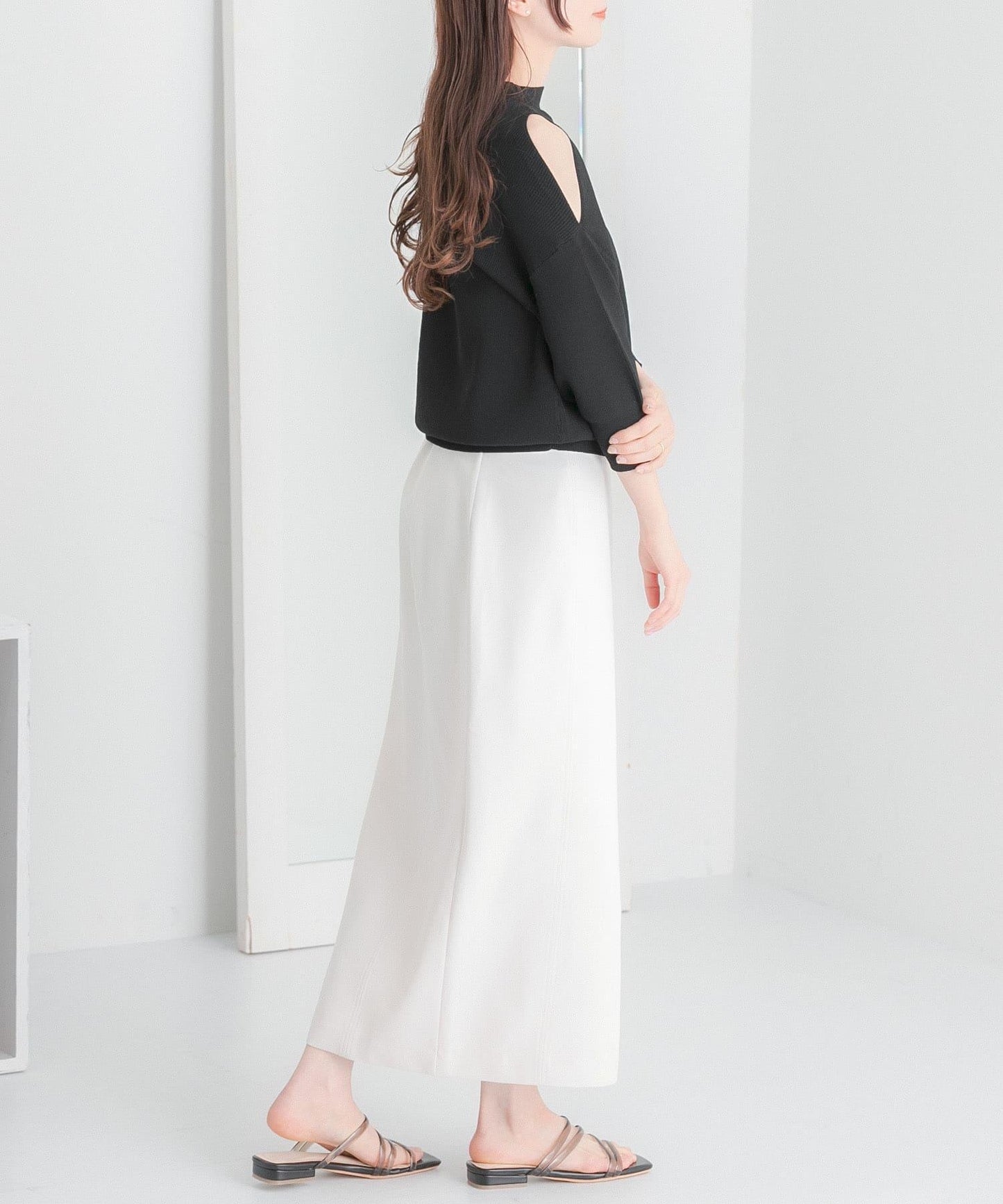 彈力開叉半身裙