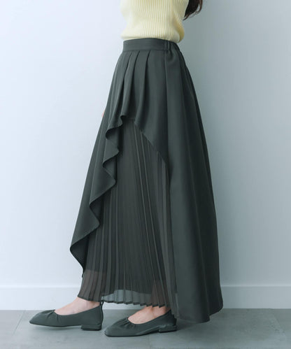 透視褶皺層疊半身裙