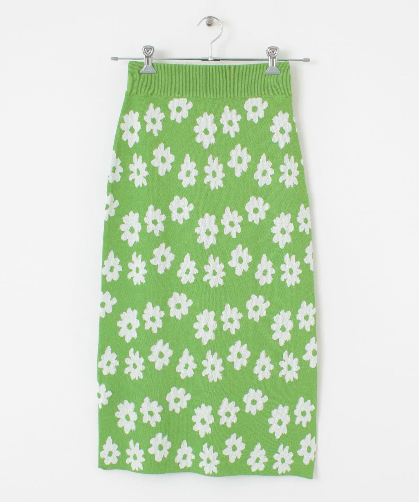 花卉圖案針織修身裙