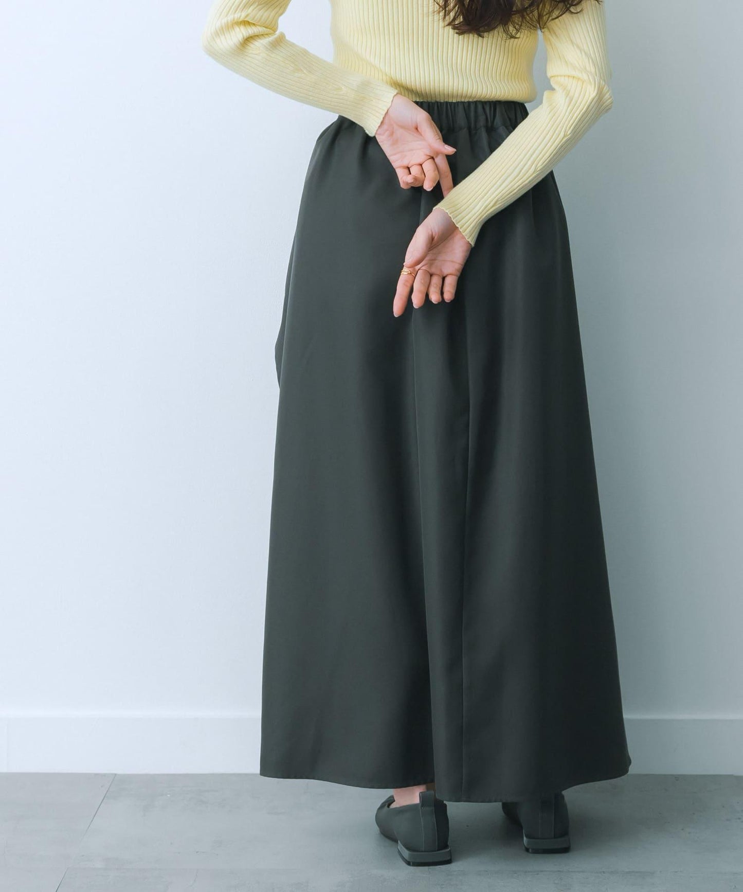 透視褶皺層疊半身裙