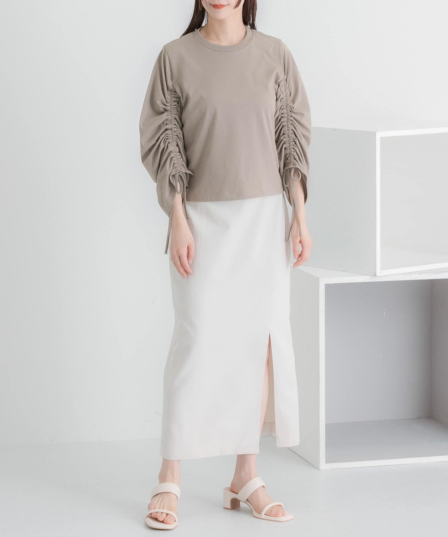 彈力開叉半身裙