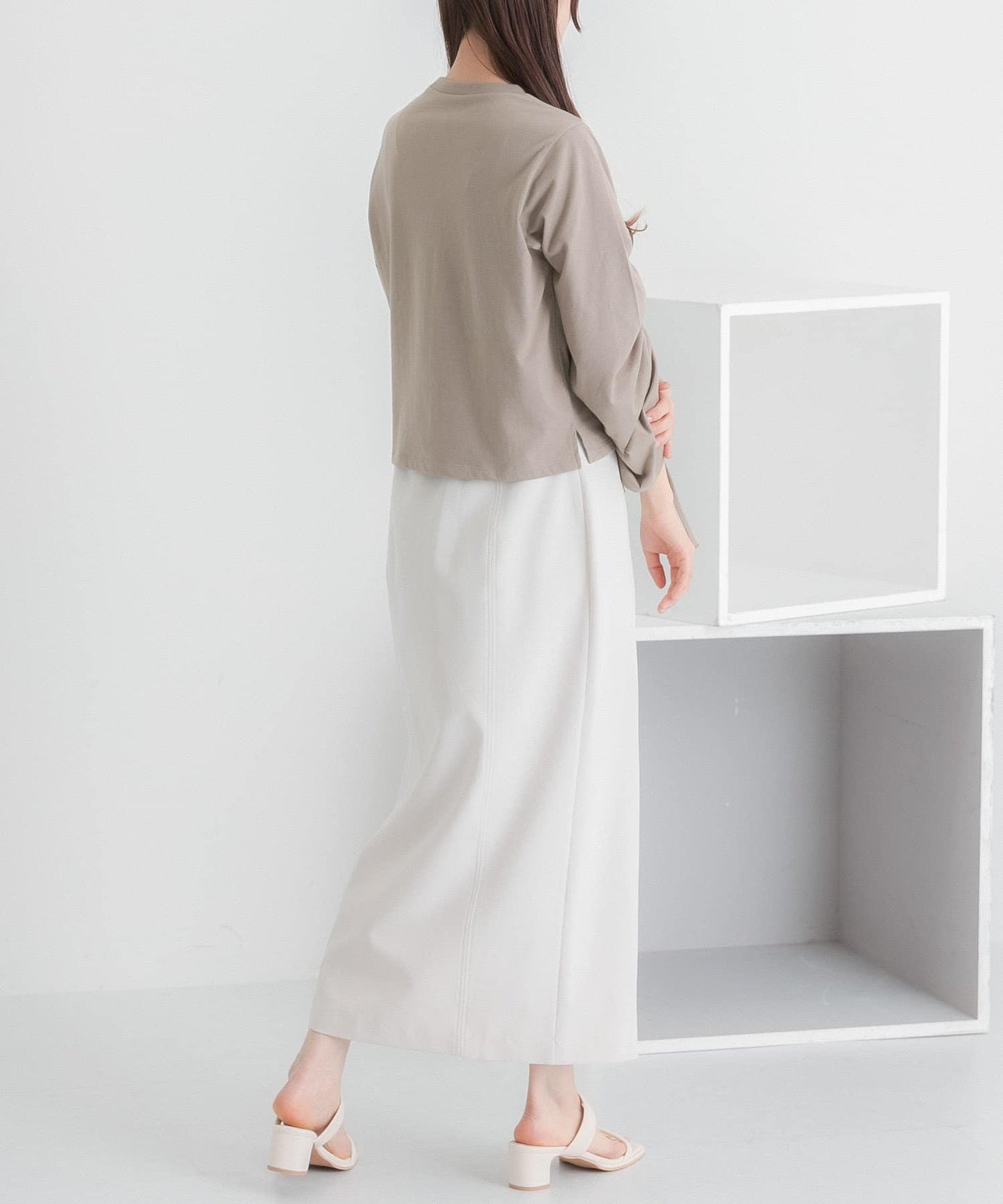 彈力開叉半身裙