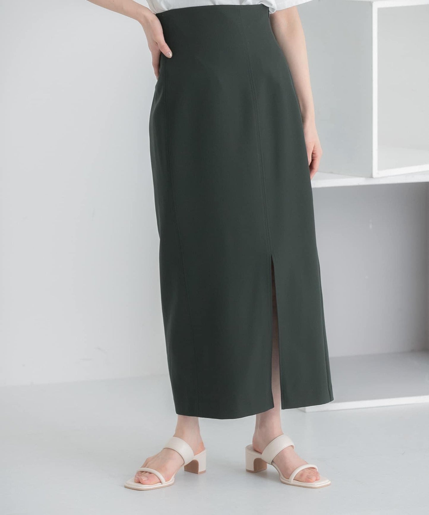 彈力開叉半身裙