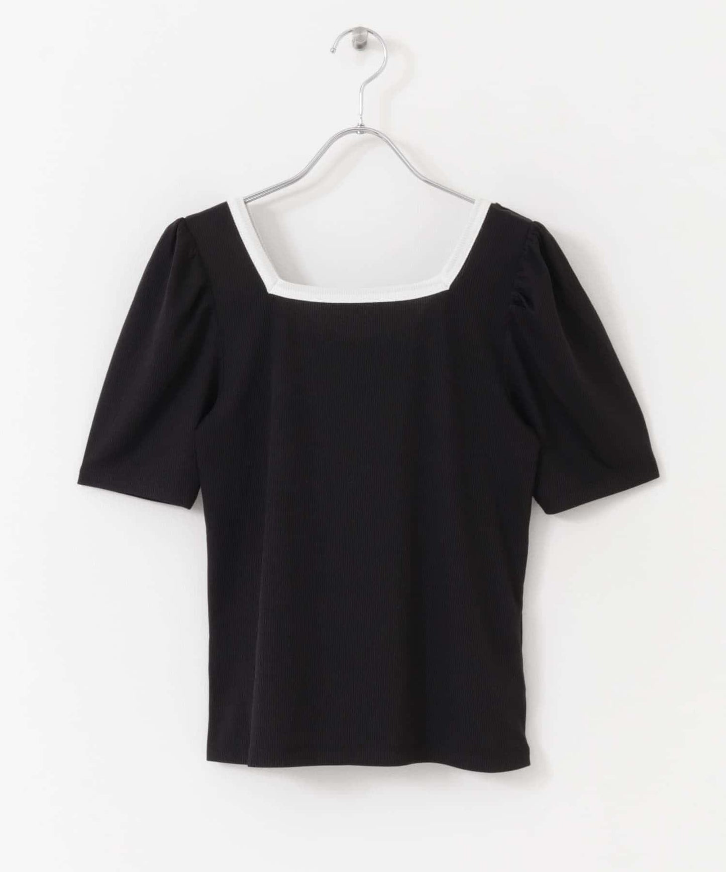 2WAY拼色羅紋上衣