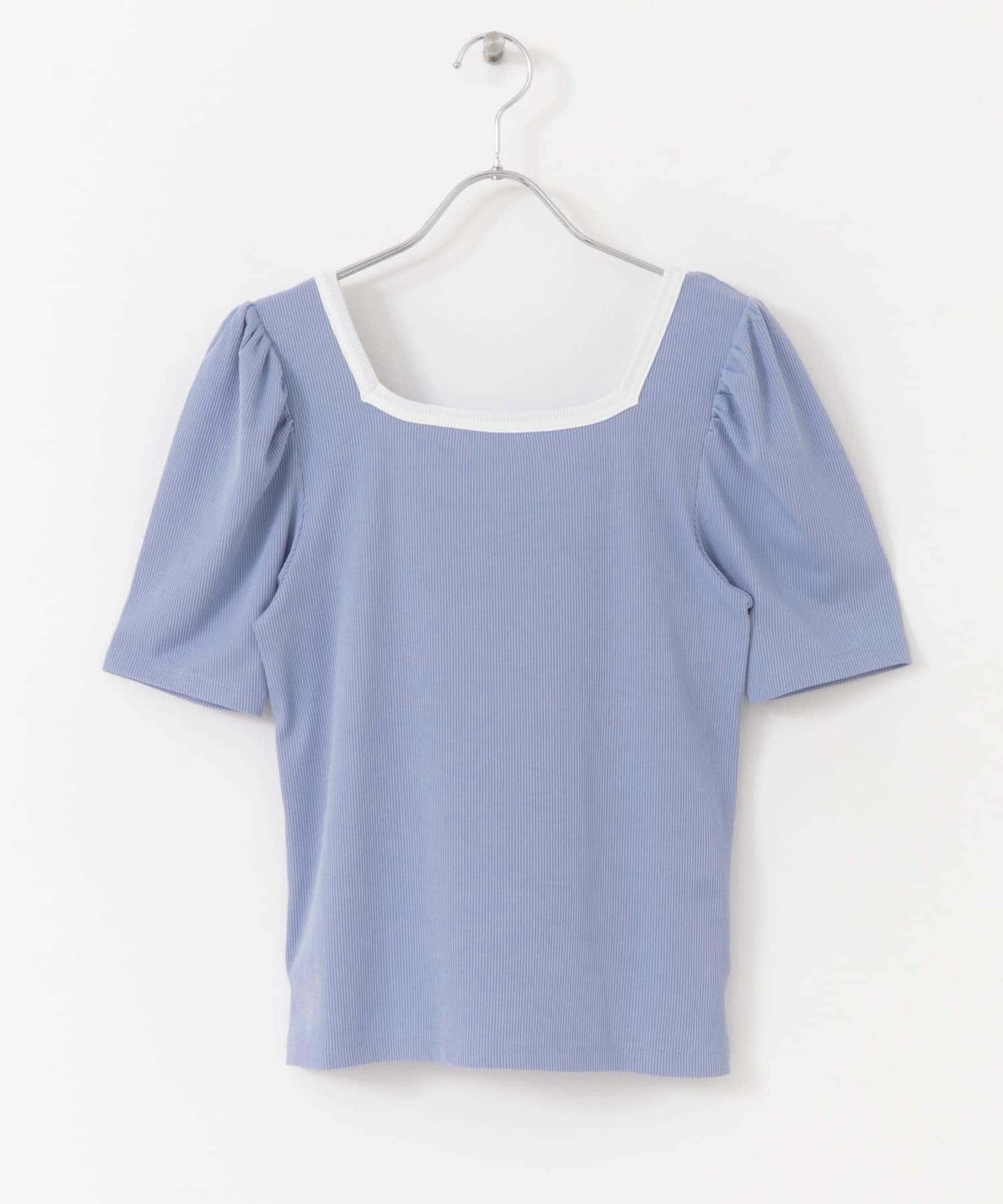 2WAY拼色羅紋上衣